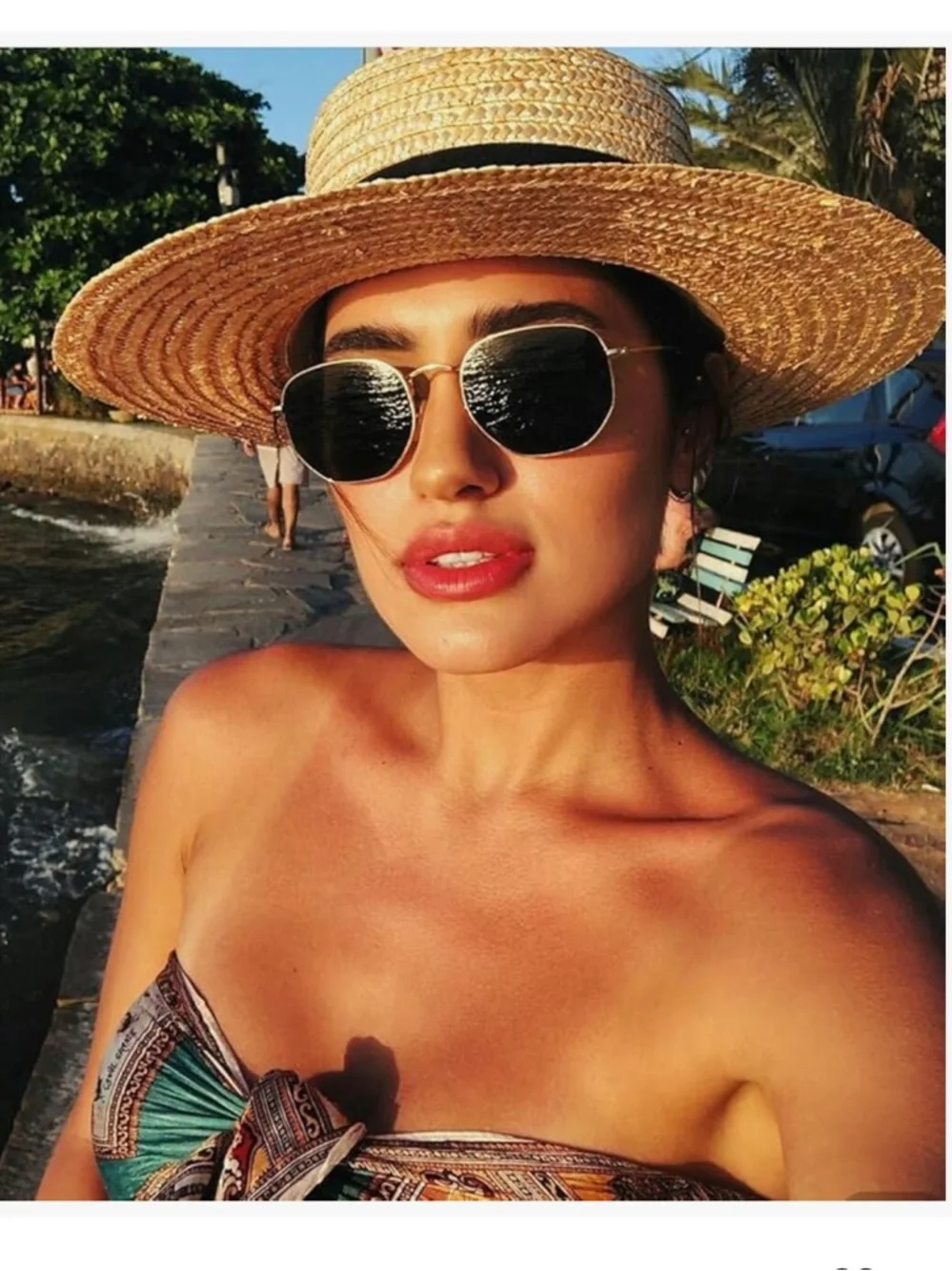 Polarized Sunglasses for Womens Men Trendy Square Hexagonal